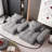 Modern 4 PCS DIY Combination Tufted Modular Sofa With 4 Pillows-1727078897