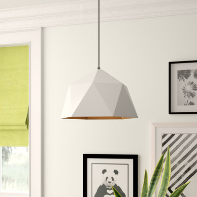 Avila Modern 1 Light White Geometric Shade Pendant