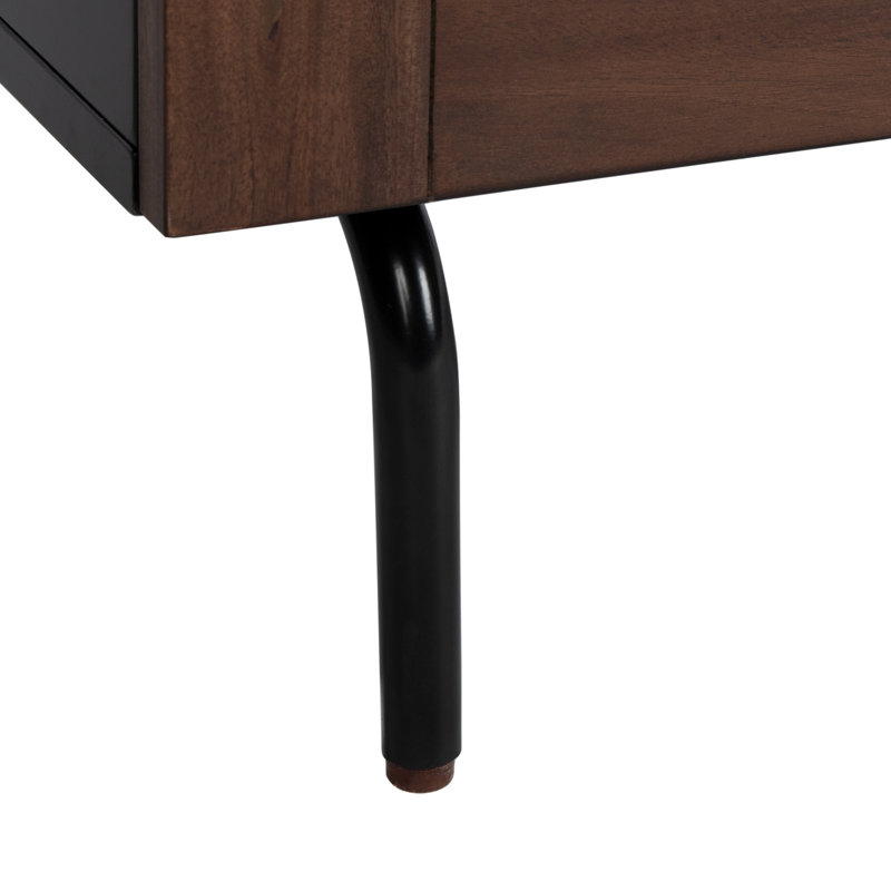 Commode 3 tiroirs l 36 po Chrishayla, Noir / noyer