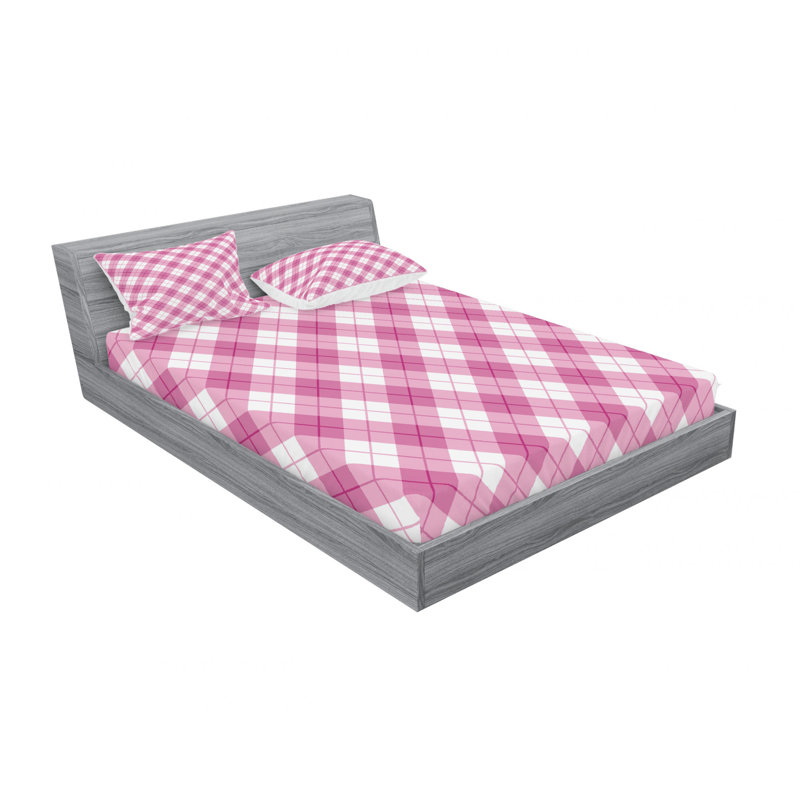 Ensemble de draps Diagonal Argyle, Ensemble de drap pour grand lit avec drap-housse