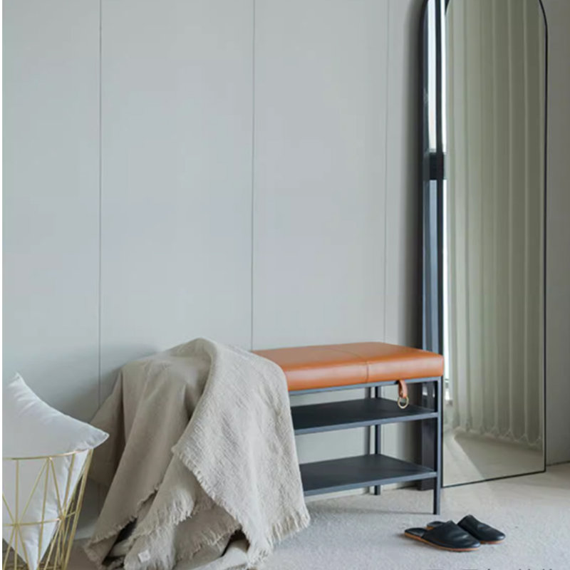 Modern Shoe Bench Bedside Shoe Rack, Brown
