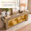 Console extra-longue de 200 cm avec tablette de rangement ouverte