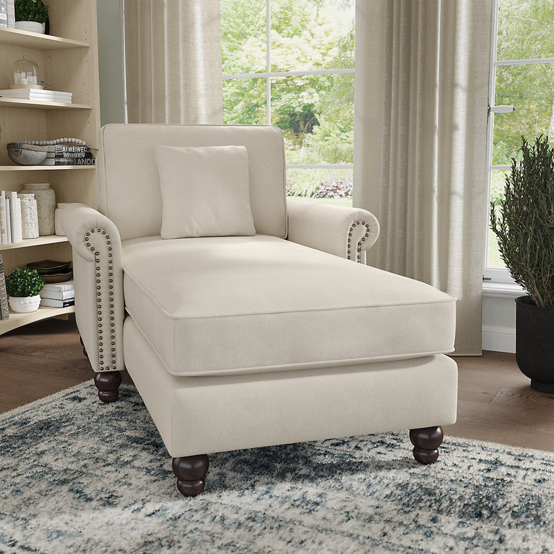 Chaise longue rembourrée Angilee, Crème, crème