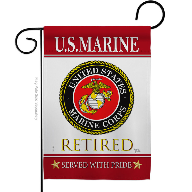 Coussin à 2 faces en polyester 18 x 13 po US Army Drapeau de jardin, Marine