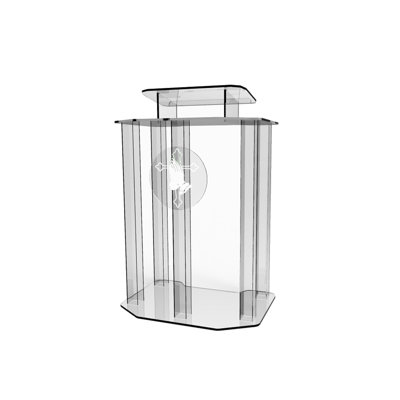 Fixturedisplays® Assembled Podium, Clear Ghost Acrylic Wrap- Around Style Pulpit, Lectern With Pray Hand Decor 1803-4+12152--Assembled Podium