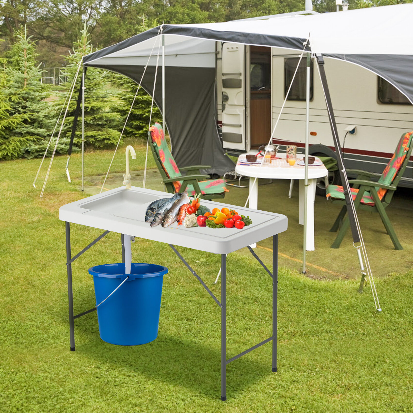 FRESCOLY Metal Outdoor Camping Table