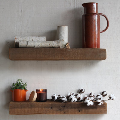 Mcfall 2 Piece Reclaimed Barn Wood Floating Shelf
