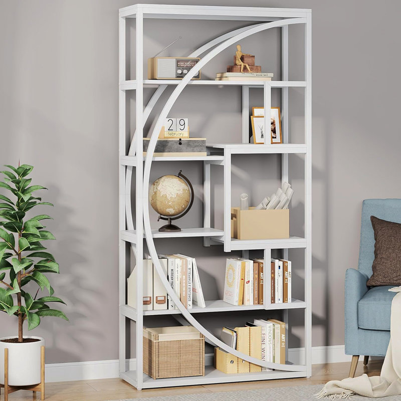Bibliothèque étagère de 70,47 po de hauteur à 5 niveaux avec 8 tablettes ouvertes pour le salon et la chambre à coucher