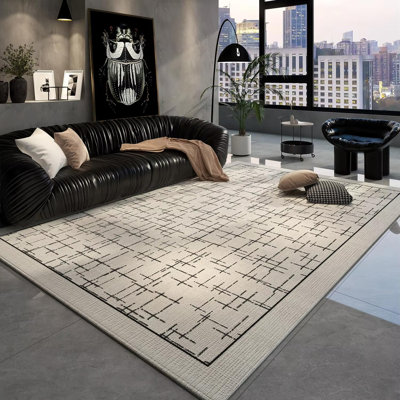 Crystal Velvet Carpet Modern Sofa Area Rugs for Living Room Bedroom Non-Slip Floor Mat Home Decor Geometric Printed Large Rug K, 6' x 8' (180X250CM)