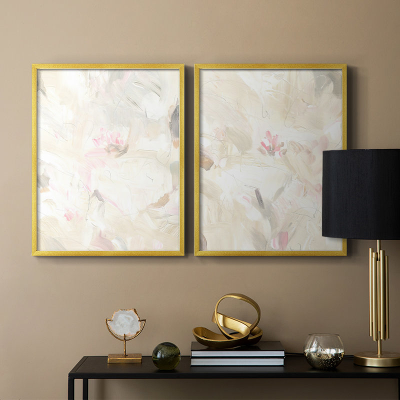 «Soft Abstraction I», reproduction encadrée de qualité supérieure - prête à être accrochée - aucun clou requis - aucun clou requis