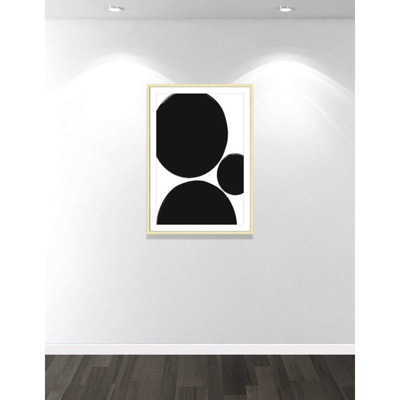 «Line Dessin Collection Bowring Dots On Paper» par Leah Straatsma, reproduction, Cadre doré mat
