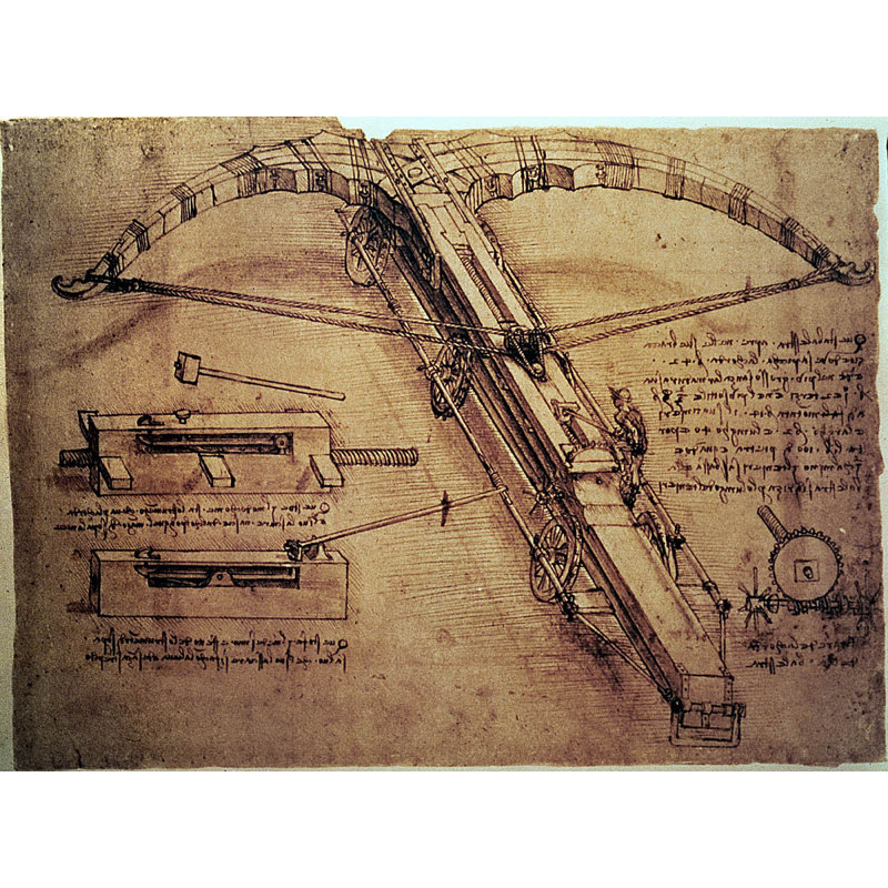 Adhésif décoratif «Da Vinci Design for a Giant Crossbow» (1485), H 44 po x l 60 po