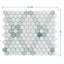 Carreau de mosaïque hexagone en marbre Thaeste, blanc, vert Ming et bleu Celeste-130119209