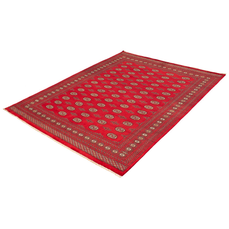 Tapis rouge foncé 8 pi 2 po x 10 pi 3 po Finha Peshawar Bokhara
