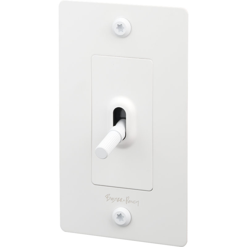 1G Toggle / Linear / With Logo, 1 Gang, White