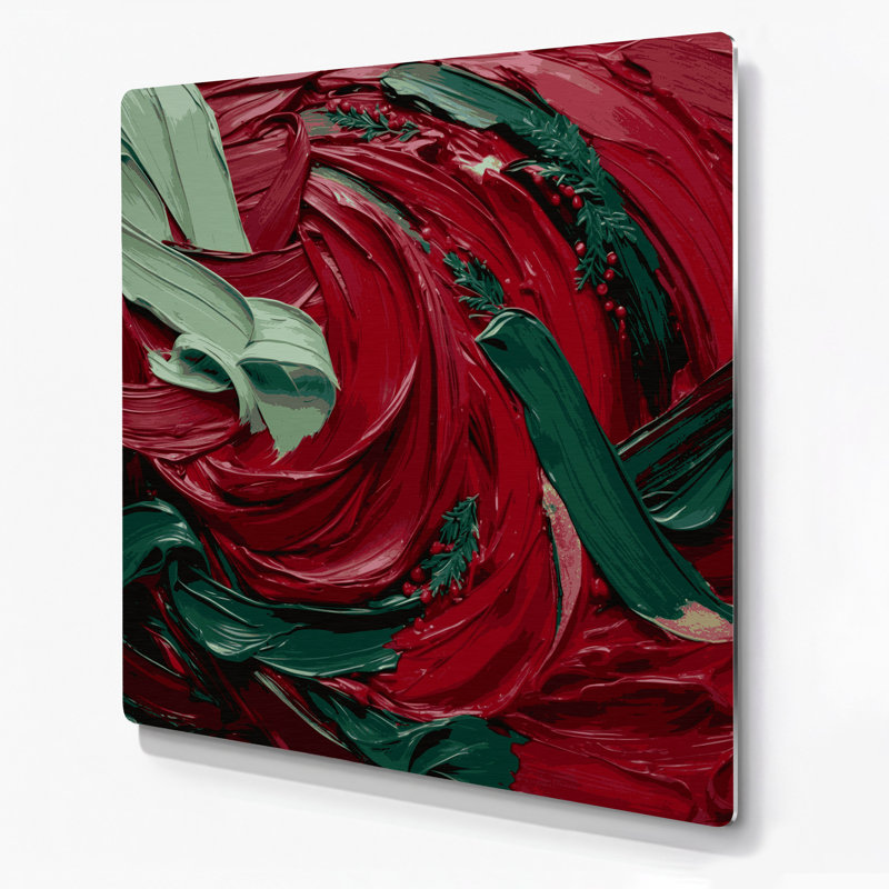 Art mural en métal rouge, H 16 po x l 16 po