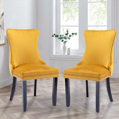 18.9'' H Velvet Upholstered Parsons Chair