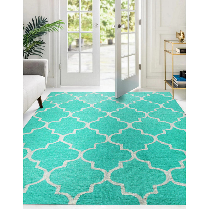 Hand Tufted Wool Area Rug, Green