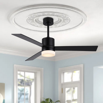 Ventilateur de plafond à 3 pales de 52 po avec ensemble d'éclairage et télécommande Newsom