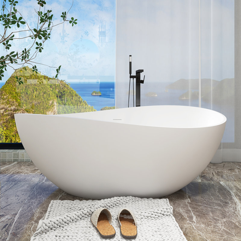 Baignoire de trempage autoportante 63 po x 37,38 po
