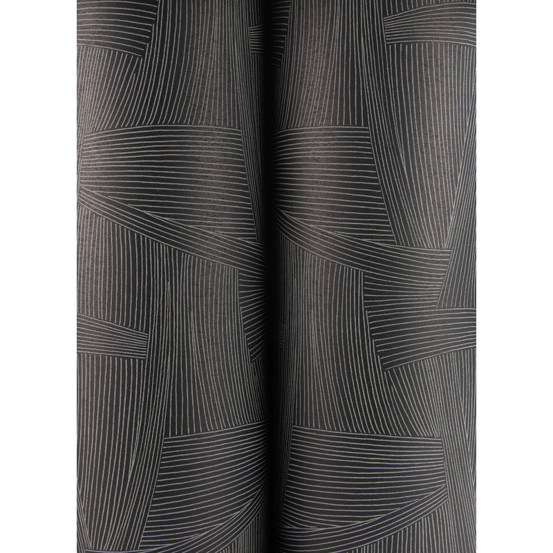 Reid Black Woven Geometric Wallpaper, Black