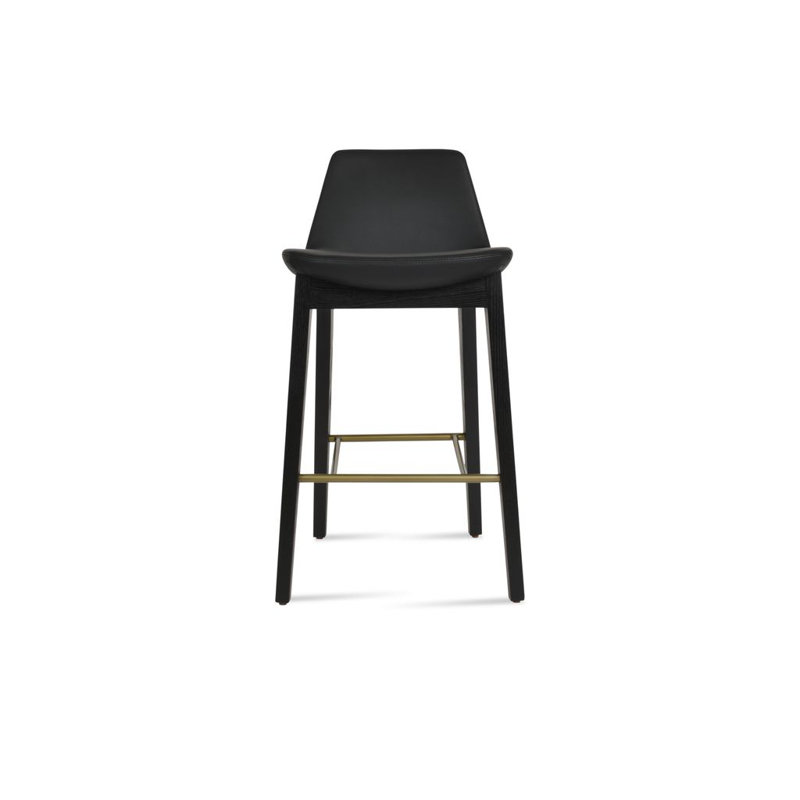 Pera HB Wood Counter, Bar Stool (29" Seat Height), Black PPM