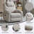 Polyester With Power Lift Function Recliner Chair, With Heavy-Duty Motion Mechanism With 8-Point Vibration With Massage Function And Lumbar With Heating Functioning, With USB Port And With Type-C Port Ports, Stainless Steel With Cup Holders-557637502