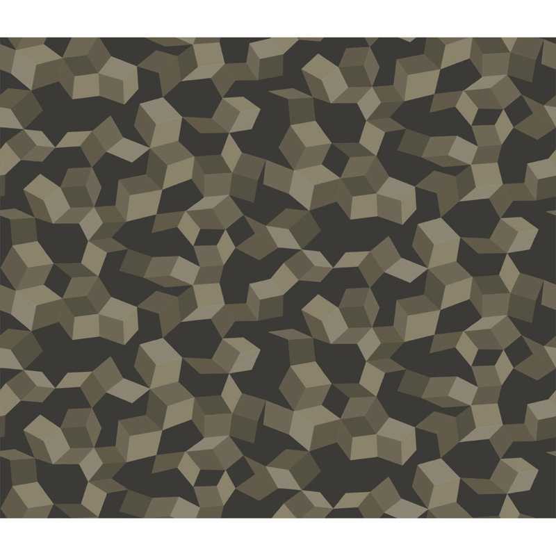 Curio Ingot Geometric Wallpaper Roll, Charcoal/Silver