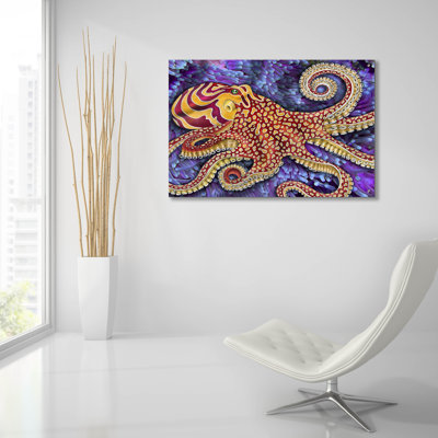  «Octopus 2» par Tim Jeffs, art mural en verre acrylique
