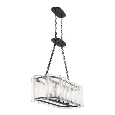 Genry 3-Light Linear Chandelier in Matte Black