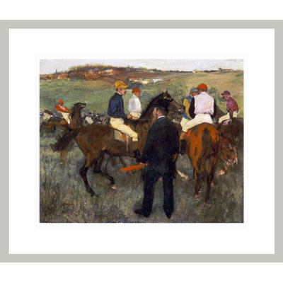 Chevaux de course (Leaving The Weighing) par Edgar Degas, impression giclée encadrée