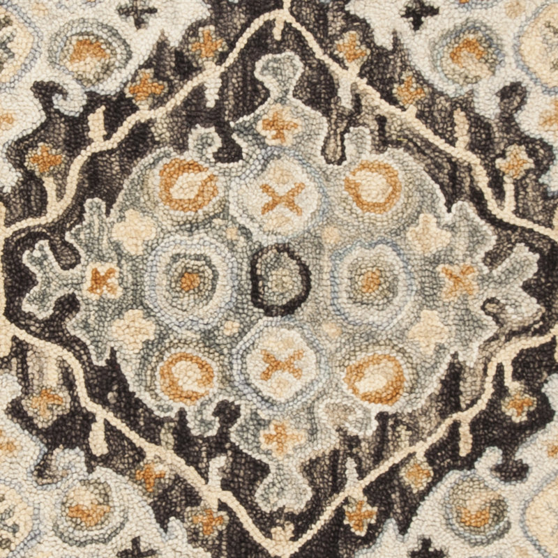 Tapis oriental beige / brun en laine / coton touffeté à la main Vahakn, Rond 7 pi