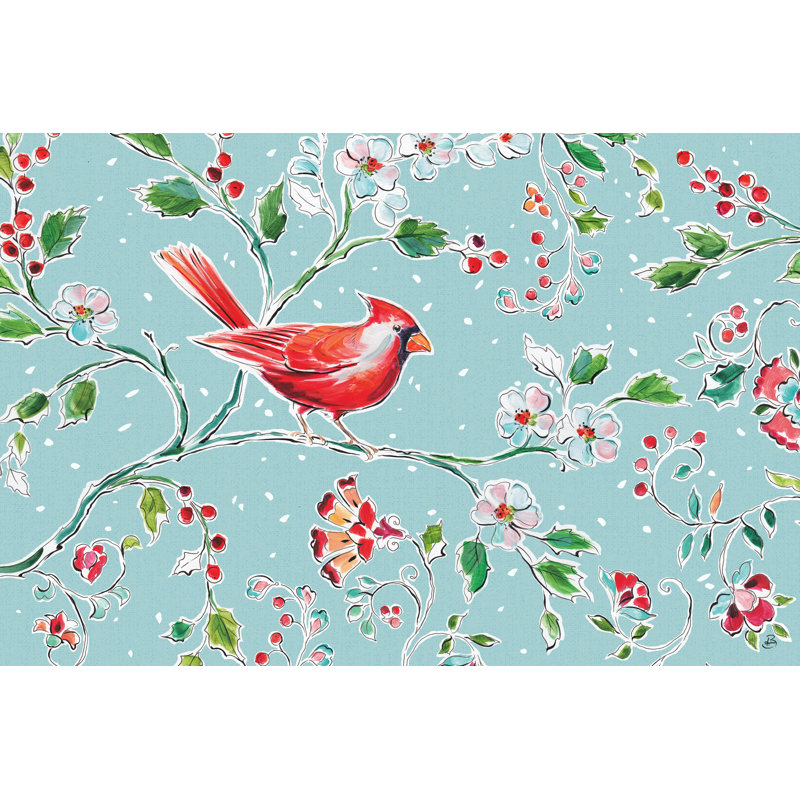Holiday Wings I Blue 1 Piece Wrapped Canvas Painting, 81cm H x 122cm W x 3.8cm D