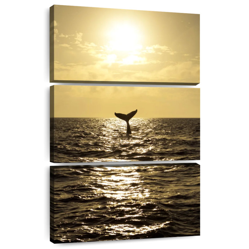 Brampt Sunset Humpback Whale, 38" H x 24" W