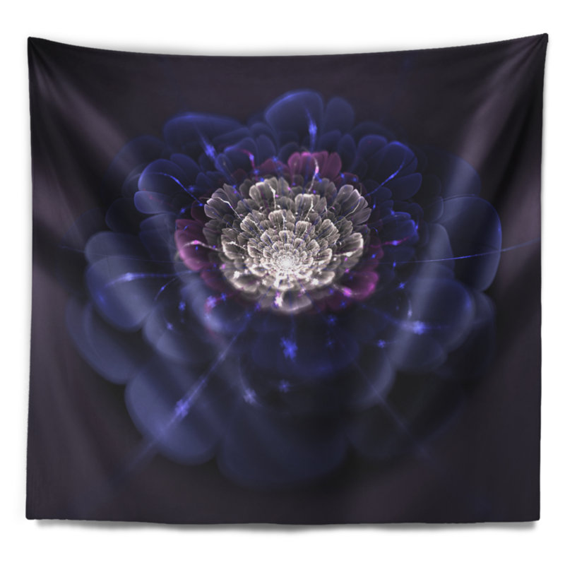 Tapisserie fleurs fractales, H 78 po x l 92 po