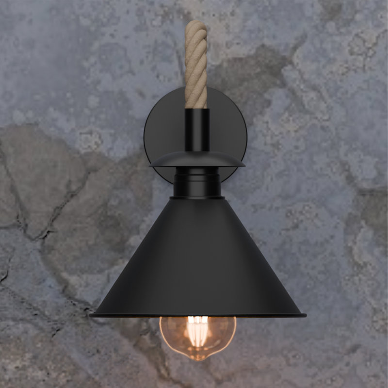 Mairead Armed Sconce, Black, No