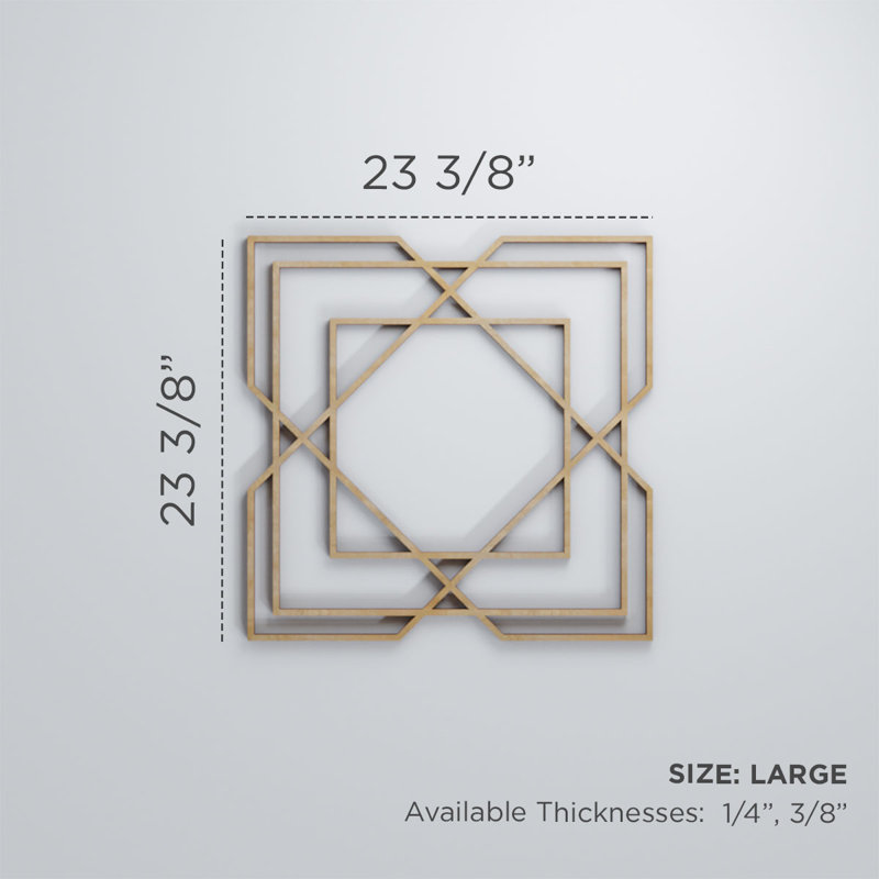 Lakewood Decorative Fretwork Wood Wall Panels, 23 3/8"H x 23 3/8"W x 3/8"D, Wood