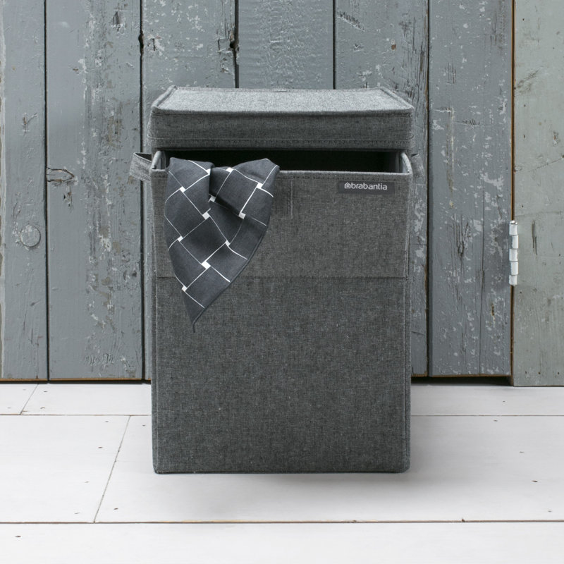 Brabantia Stackable Laundry Hamper 9.2 Gallon, Pepper Black
