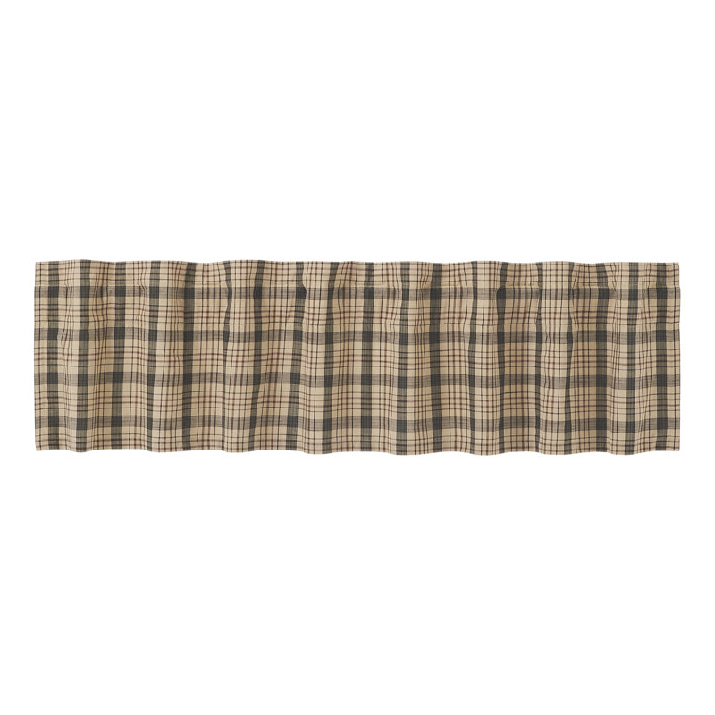 Holms Cotton Plaid Tailored Window Valance, 16" H x 72" W