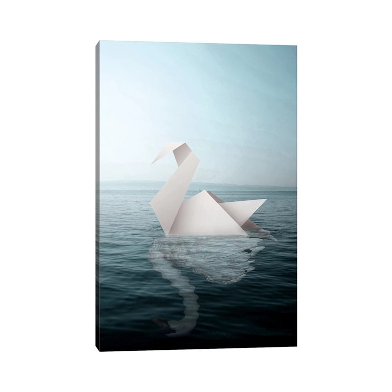 «Paper Swan», impression sur toile tendue, H 40 po x l 26 po x P 1,5 po