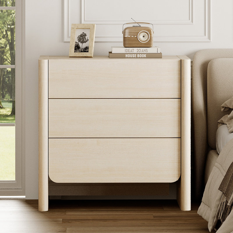 Table de chevet 3 tiroirs Modern Modern, Beige
