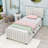 Twin Velvet Upholstered Platform Bed with Trundle-106897438