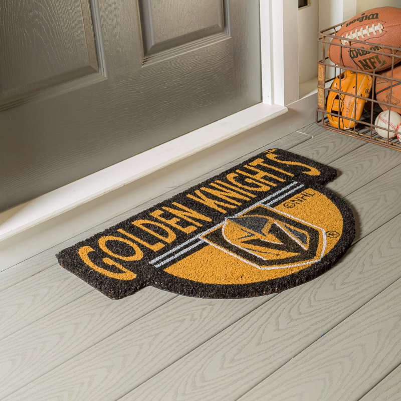 NFL Shaped Coir Outdoor Welcome Mat, Golden Knights