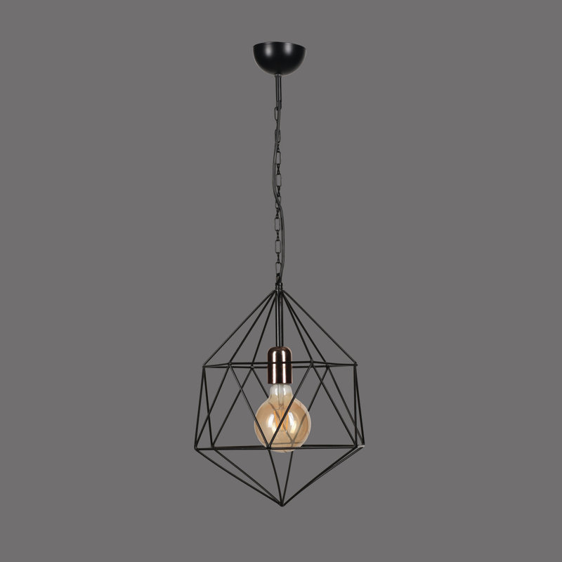 Luminaire suspendu géométrique 1 lumière Garaciela, Noir