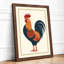 Proud Rooster Retro - Framed Print-1102338930-1102338934