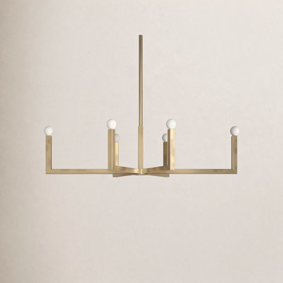 6 - Light Dimmable Geometric Chandelier