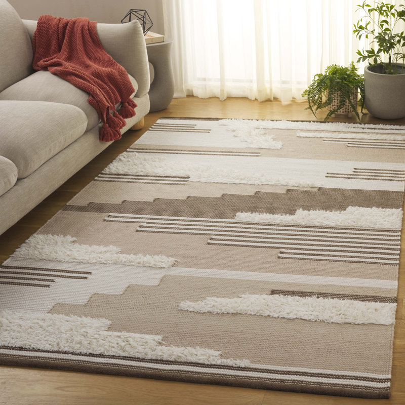 Kenya 280 Hand Woven 80% Wool; 20% Cotton Geometric Rug, Rectangle 9' x 12'