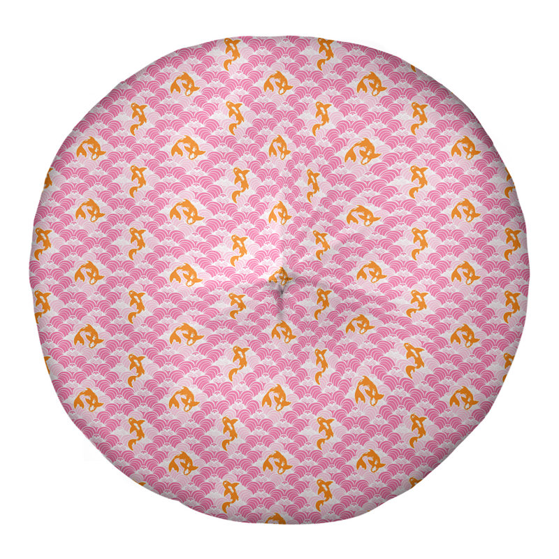 Coussin de sol Katelyn Elizabeth Koi, 26 po x 26 po, Rose