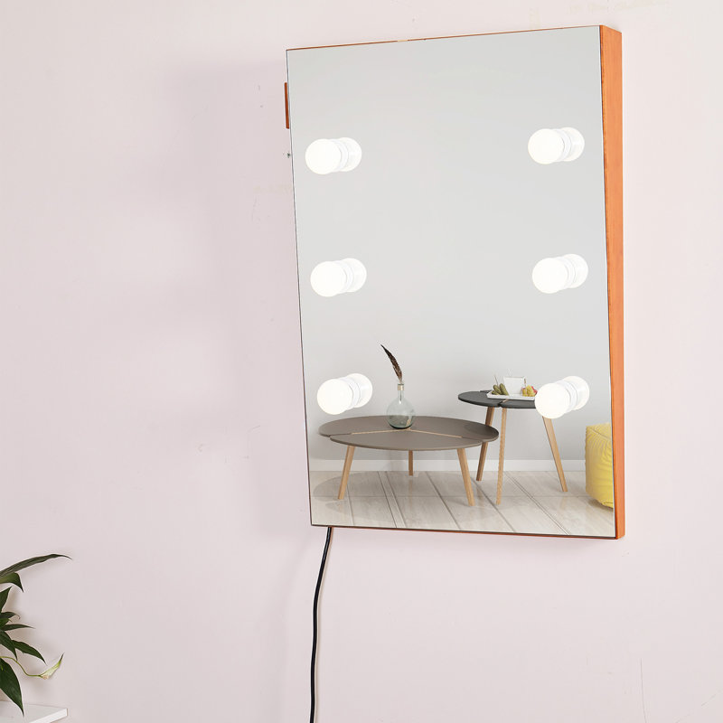 Rectangular Wall-mounted Vanity Mirror with Lights