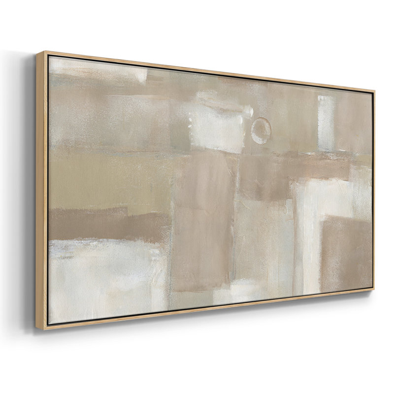 Neutral Expression II - Toile tendue avec cadre encadré - Prêt à accrocher, H 21 po x l 41 po, Naturel